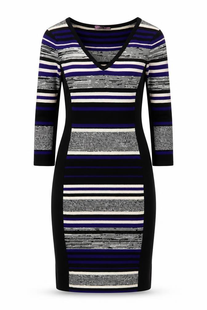 Phase Eight Women's Multicoloured Size 8 Striped Bodycon Knit Dress