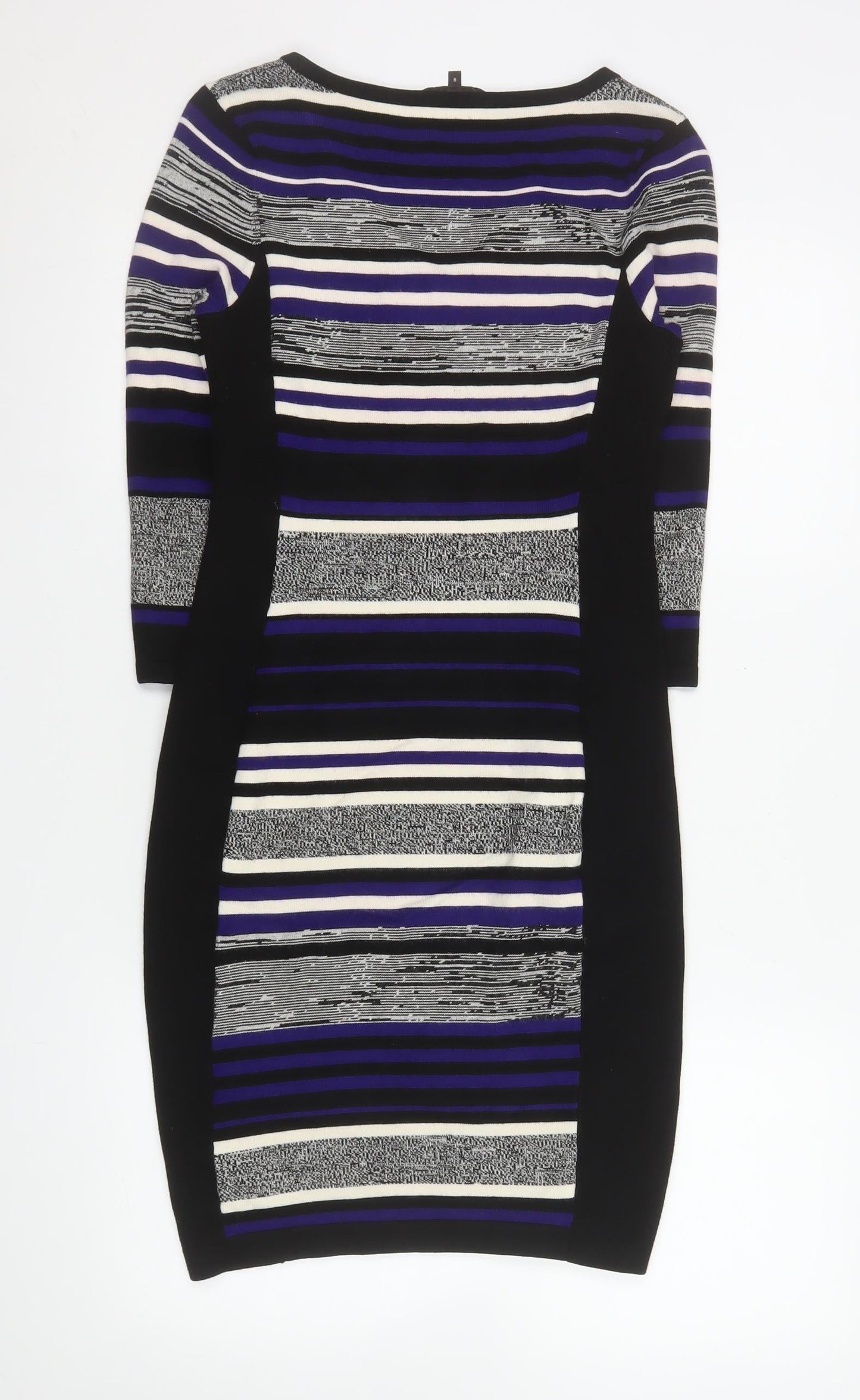 Phase Eight Women's Multicoloured Size 8 Striped Bodycon Knit Dress