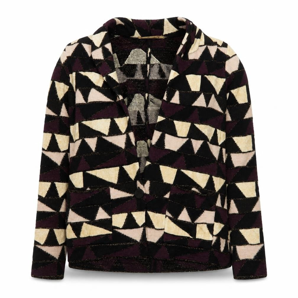 Maison Olga Women's Multicoloured Geometric Knit Blazer M