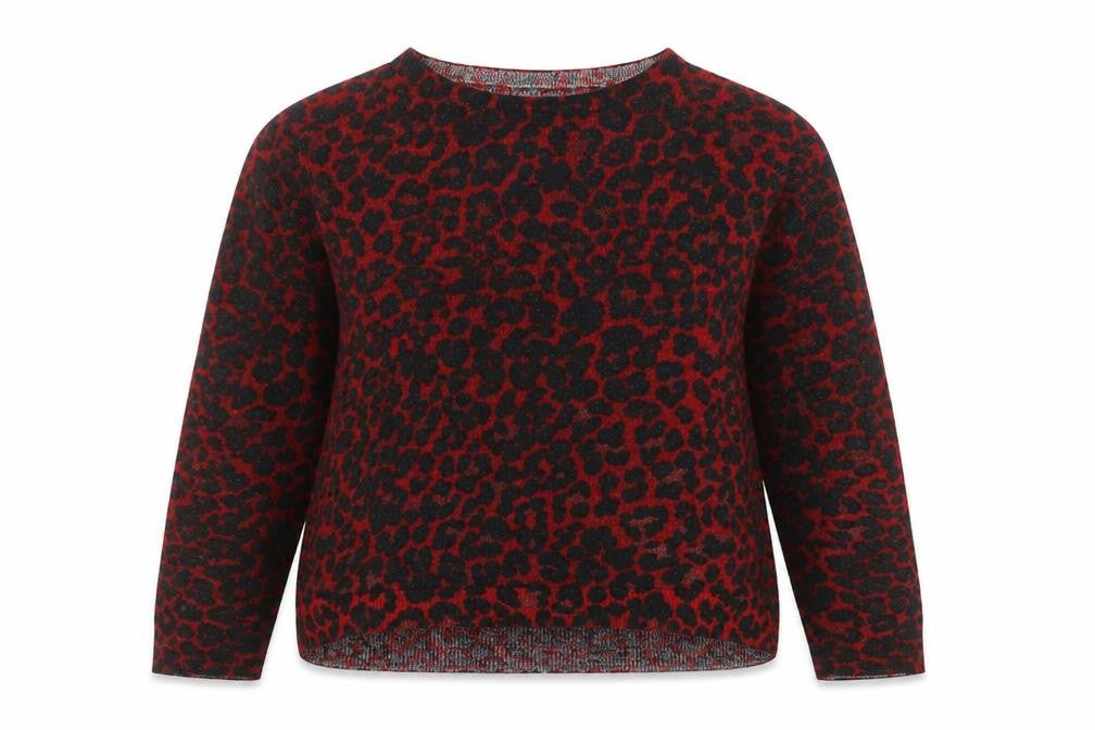 Zara Women's Red Leopard Print Long Sleeve Tunic Top Size S