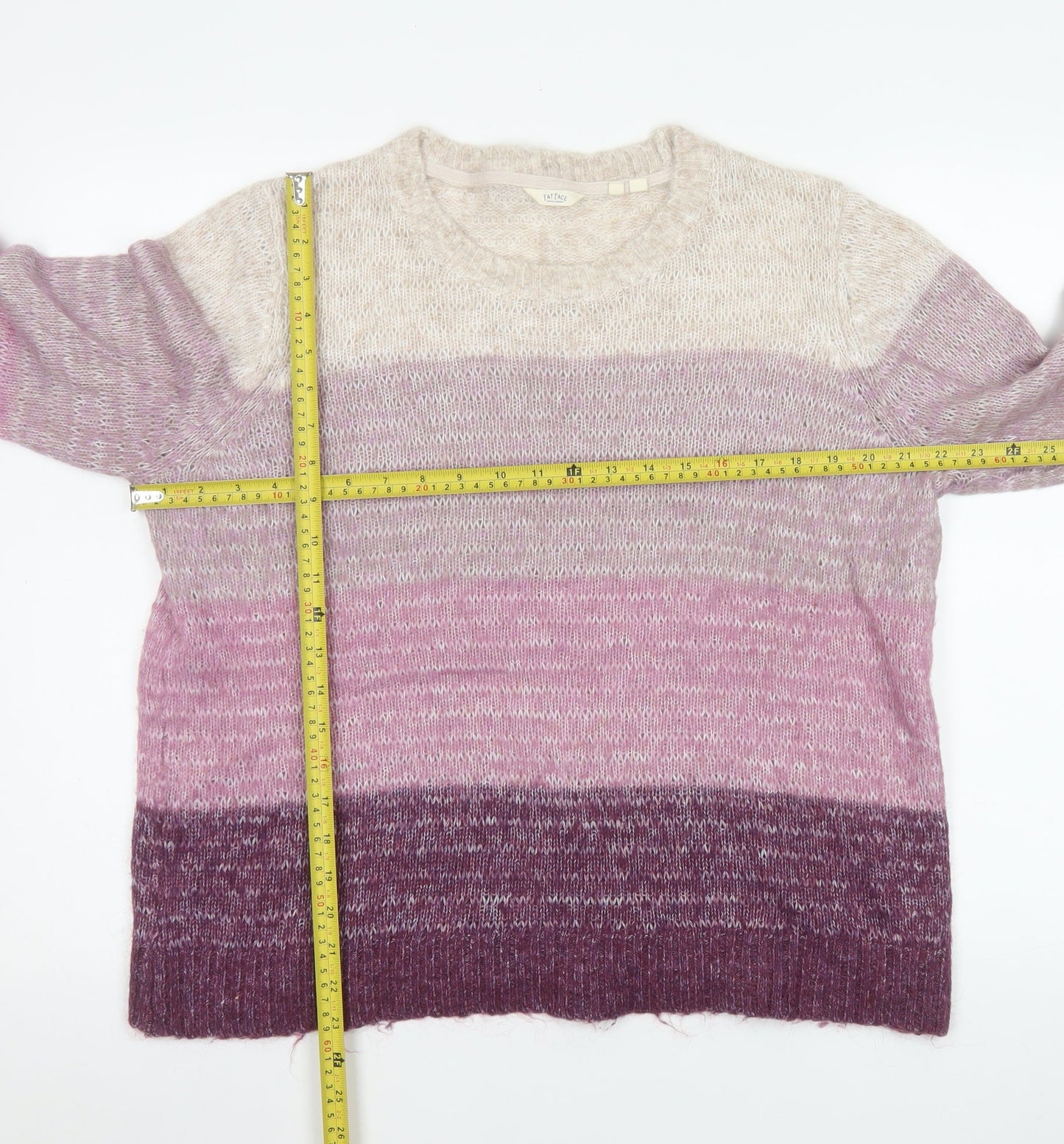 Fat Face Women's Multicoloured Crew Neck Long Sleeve Pullover Jumper Size 16