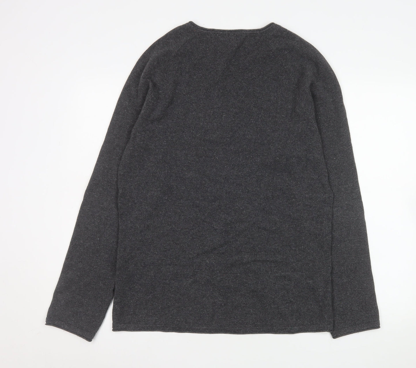 Jack & Jones Men’s Grey Cotton Knit Crew Neck Pullover Sweatshirt M