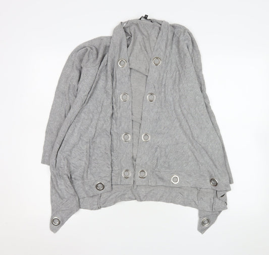 Star by Julien Macdonald Grey Knit Coatigan Women Size 12 Button Detail