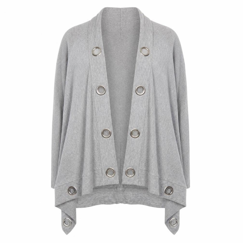 Star by Julien Macdonald Grey Knit Coatigan Women Size 12 Button Detail