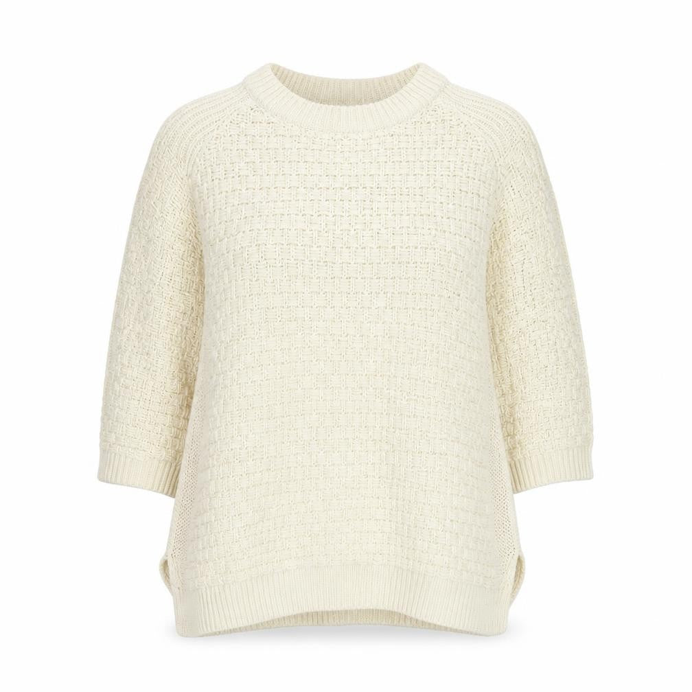 Zara Women’s Ivory Cotton Knit Pullover Jumper Size 12