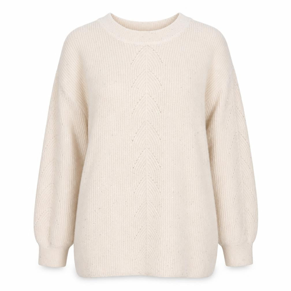Next Women’s Beige Sequin Knit Pullover Jumper XL Relaxed Fit