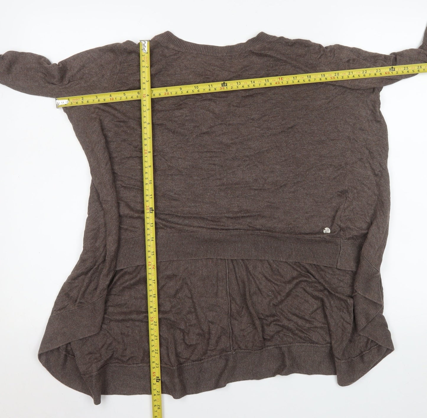 Firetrap Womens Brown V-Neck Tunic Knit Top Size S