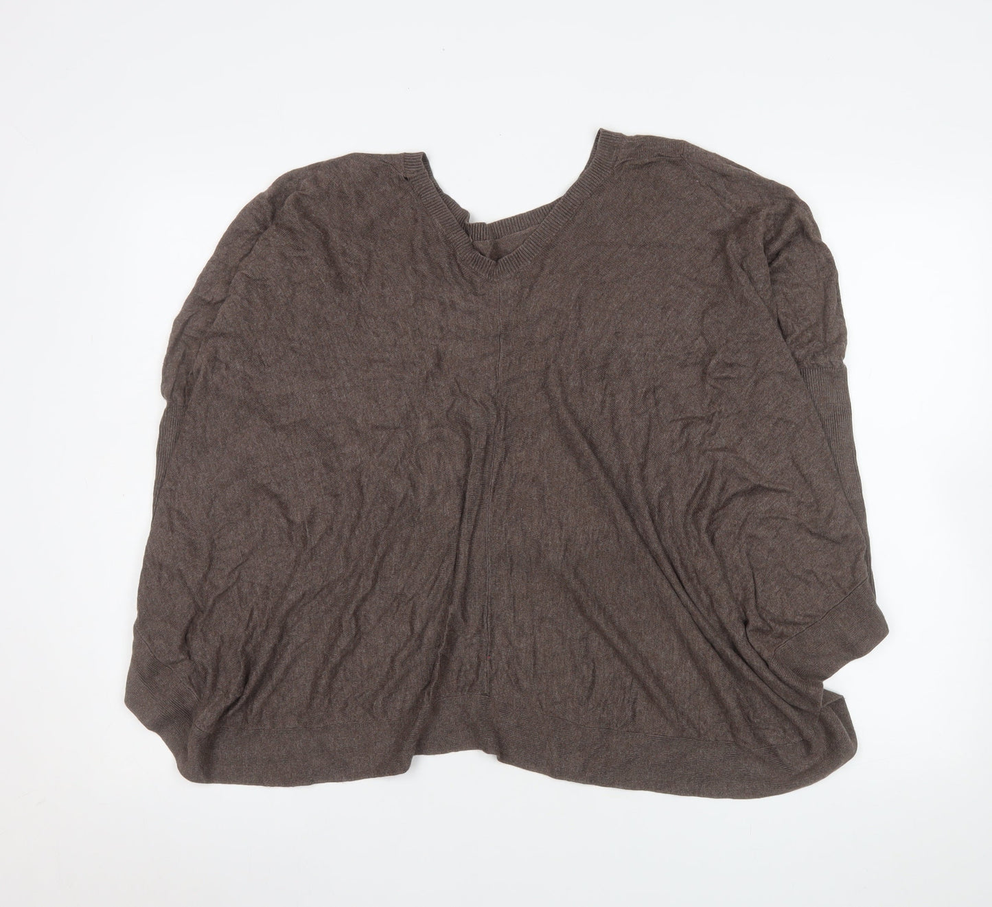 Firetrap Womens Brown V-Neck Tunic Knit Top Size S