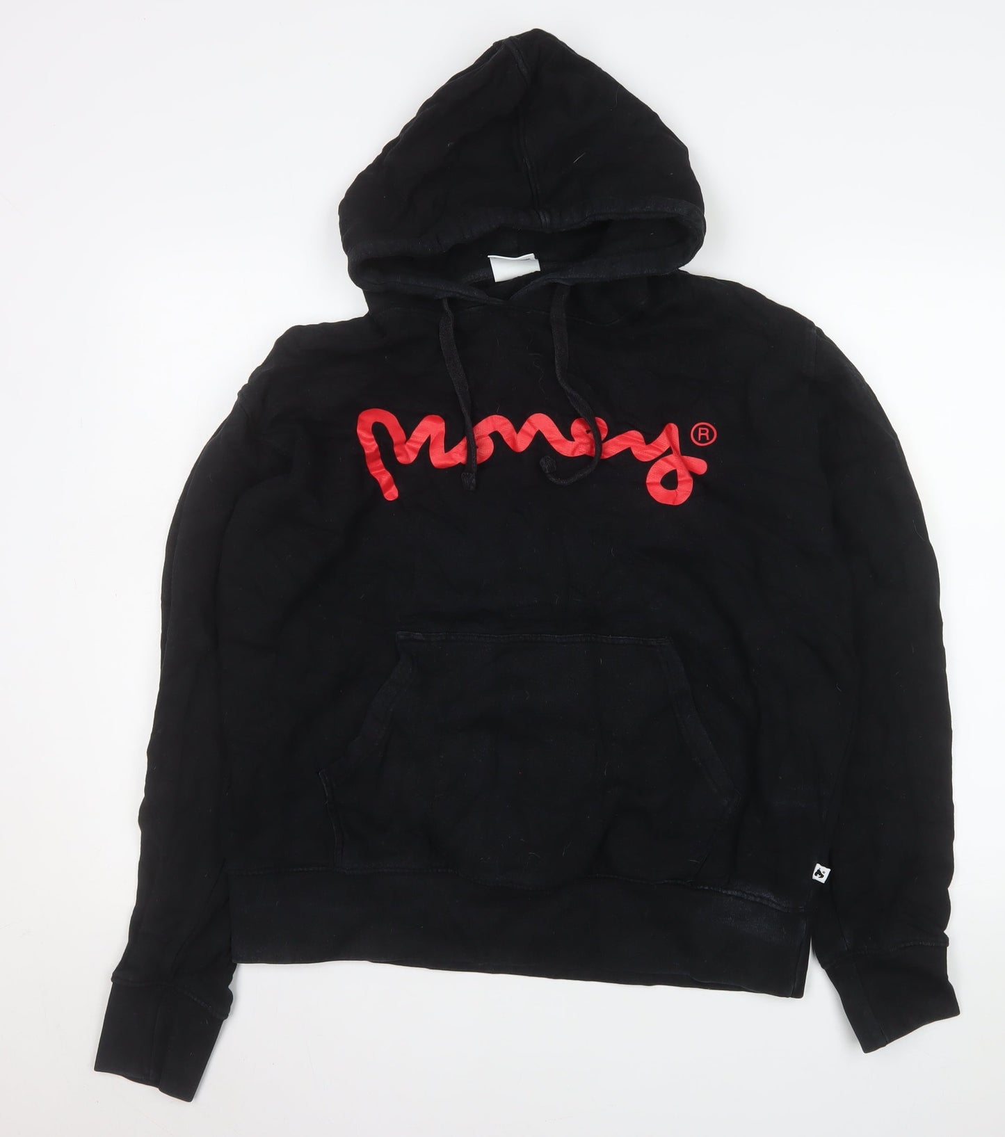 Money Mens Black XL Pullover Hoodie with Red Logo Graphic Print