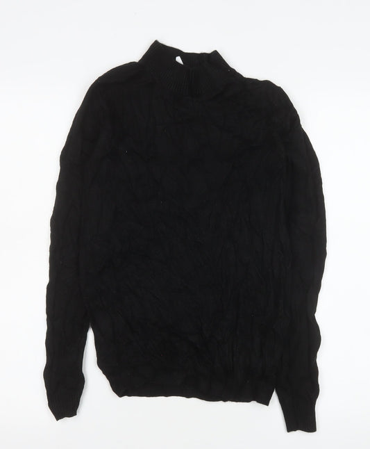 Collusion Women’s Black Mock Neck Knit Jumper Size 10 Acrylic