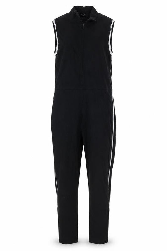 PRETTYLITTLETHING Women Black Cotton Bodycon Jumpsuit UK 10