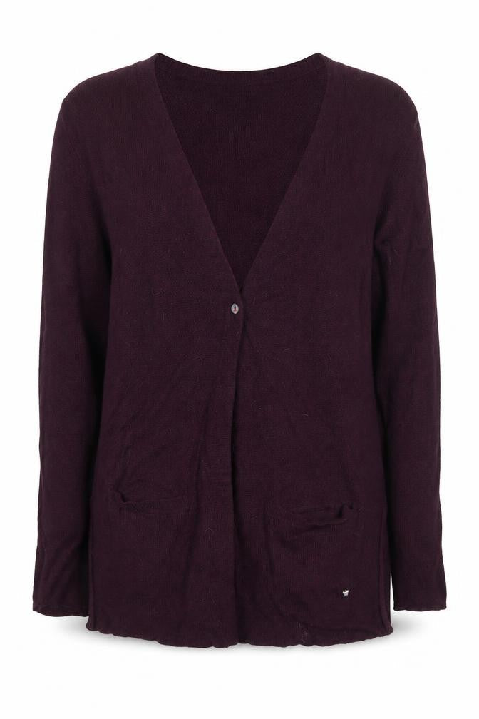 White Stuff Women's Purple Wool Blend V-Neck Cardigan Size 10