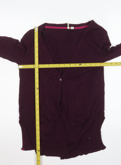 White Stuff Women's Purple Wool Blend V-Neck Cardigan Size 10