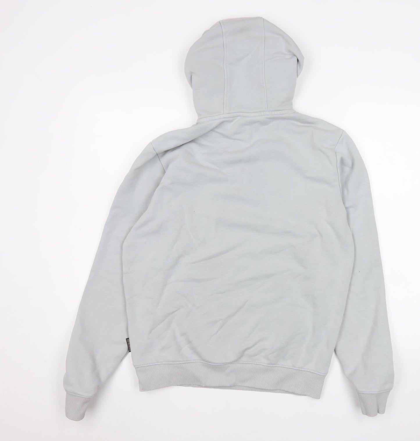 Napapijri Men's Grey Pullover Hoodie S Regular Fit Fleece Logo