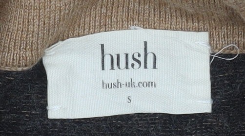 Hush Women’s Beige Camouflage Wool Blend Cowl Neck Pullover Sweatshirt Size S
