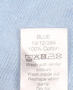M&Co Women Blue Star Knit Cotton Pullover Sweater UK 16 Petite
