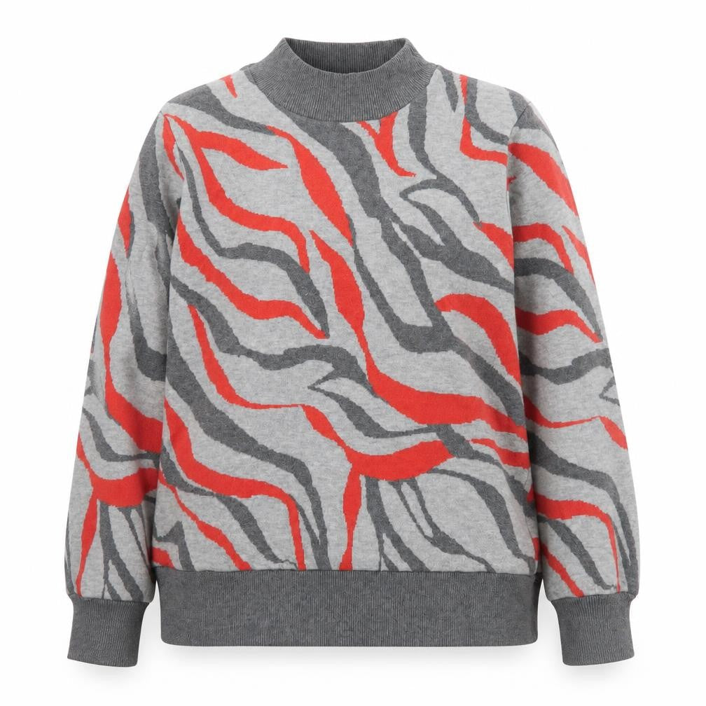 Marks & Spencer Women Grey Animal Print Pullover Sweatshirt Size L