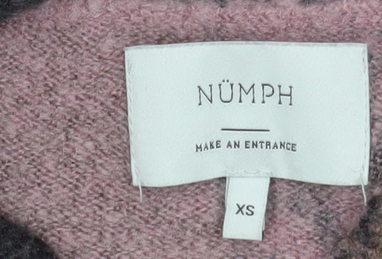 Nümph Womens Multicoloured XS Geometric Wool Blend Pullover Jumper
