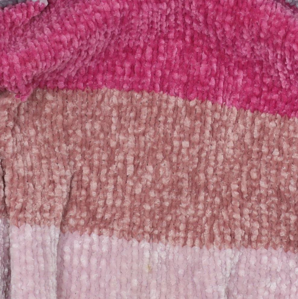 Romeo & Juliet Couture Womens Pink Striped Hooded Pullover Sweatshirt Size S