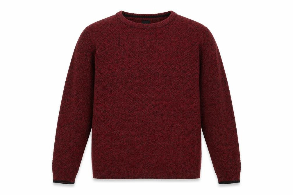River Island Men's Red Knit Crew Neck Jumper Size L