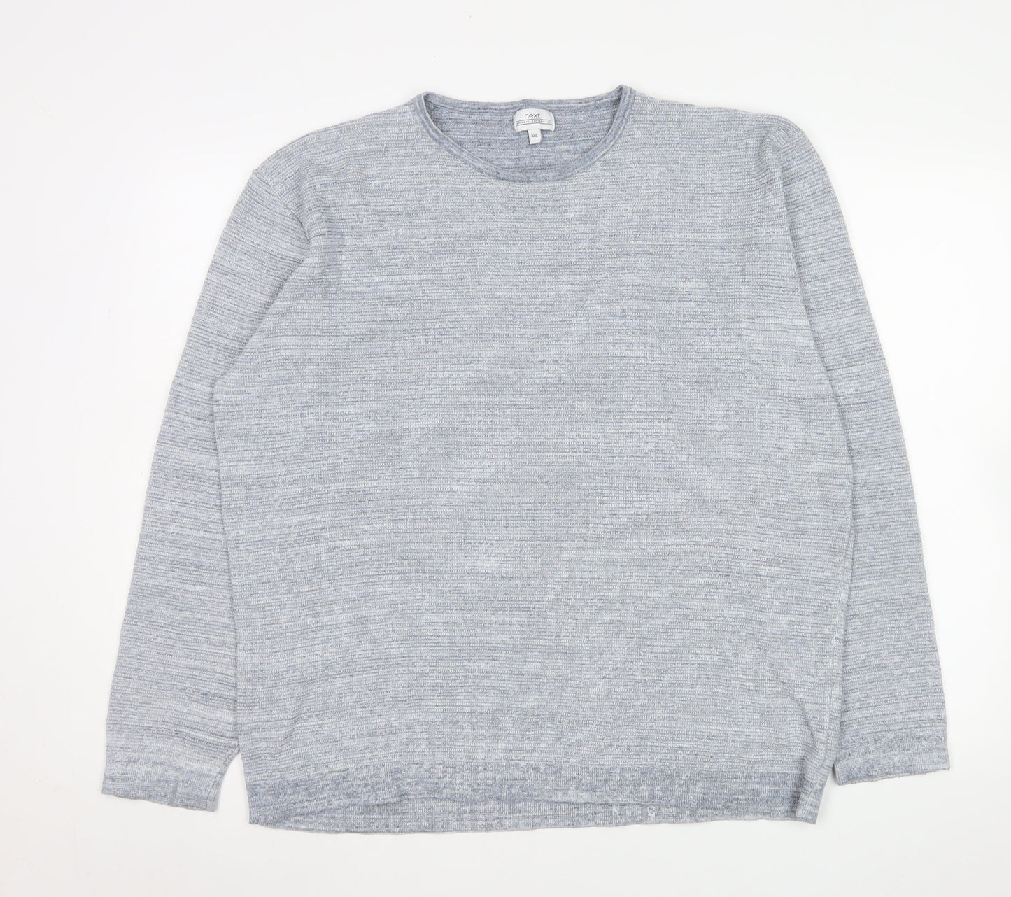 Next Men Grey Long Sleeve Crew Neck Cotton Blend Casual Top XXL