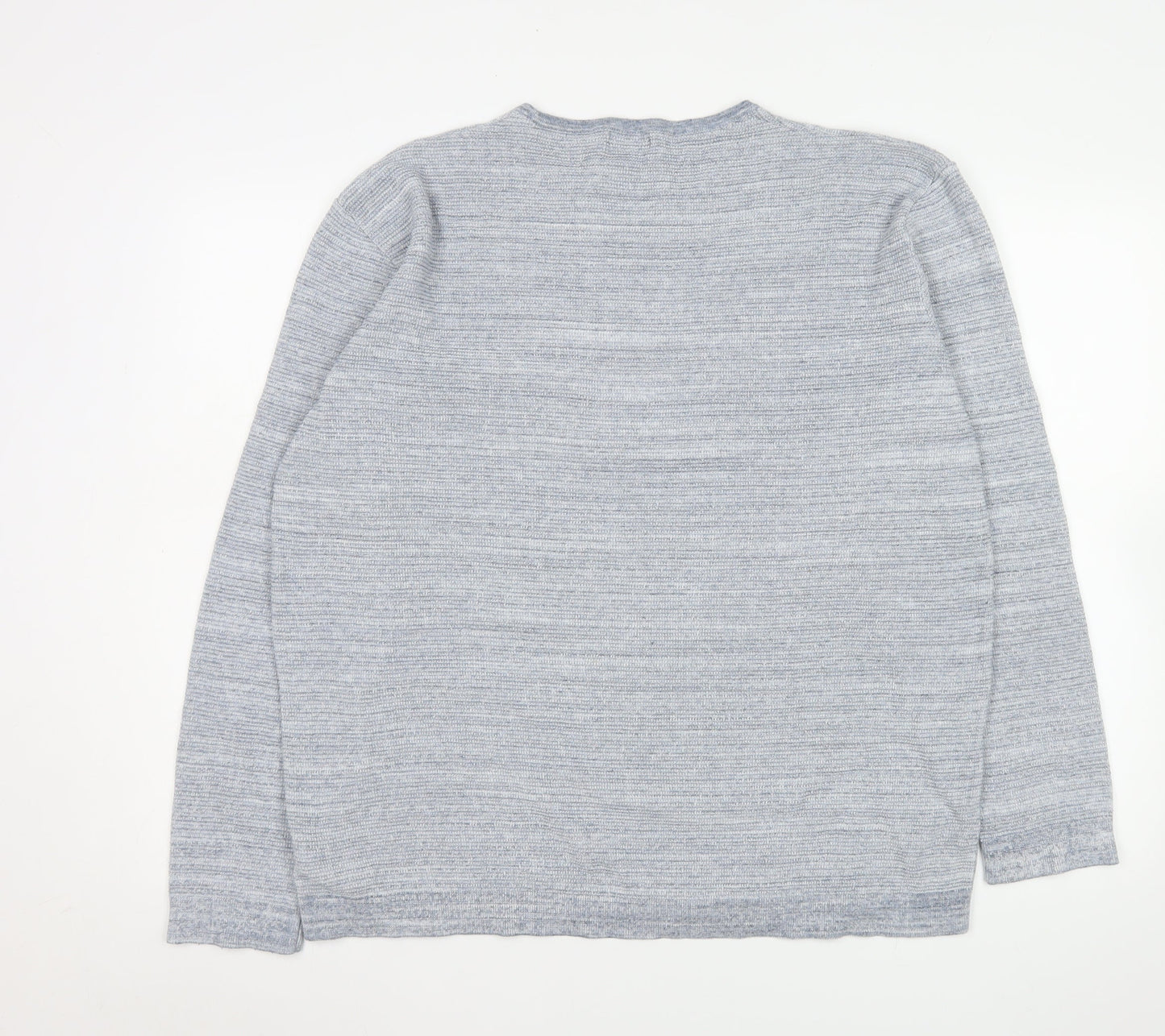Next Men Grey Long Sleeve Crew Neck Cotton Blend Casual Top XXL
