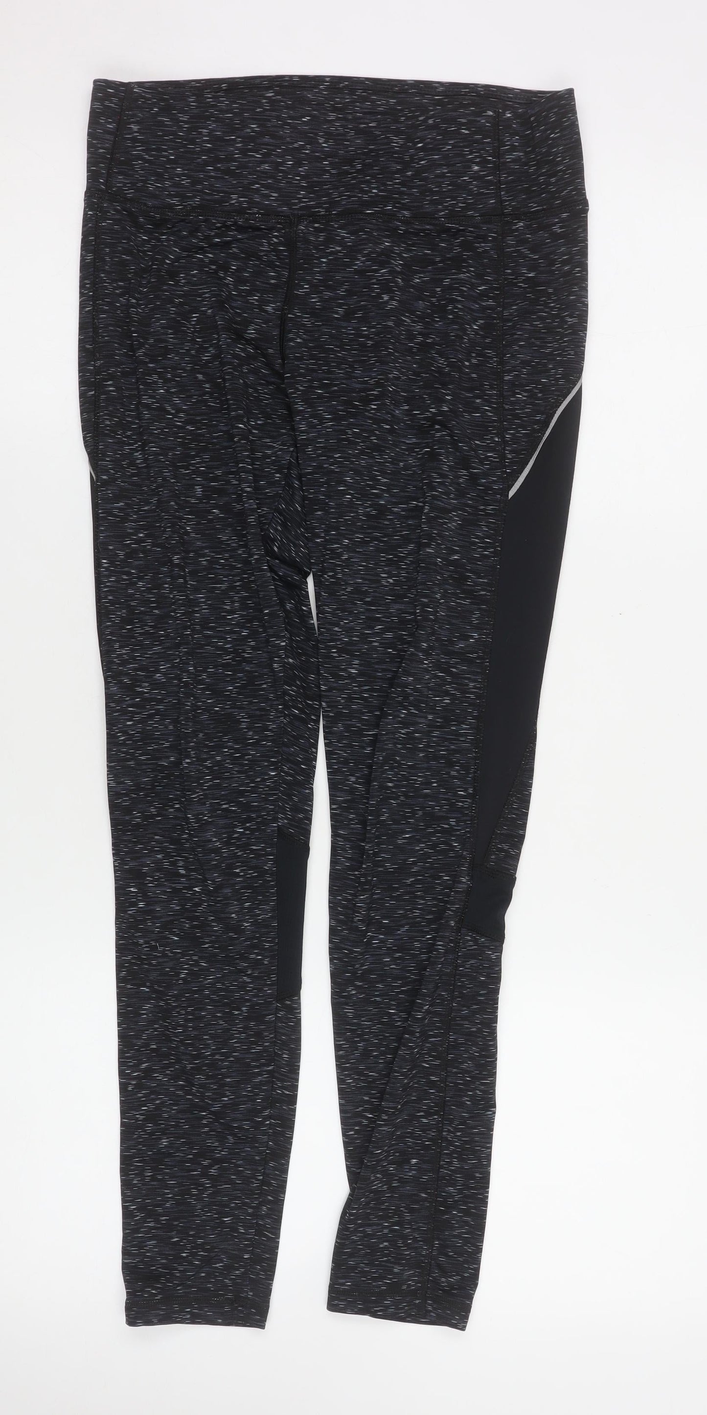 New Look Women's Black Flecked Leggings M Slim Fit Activewear Trousers