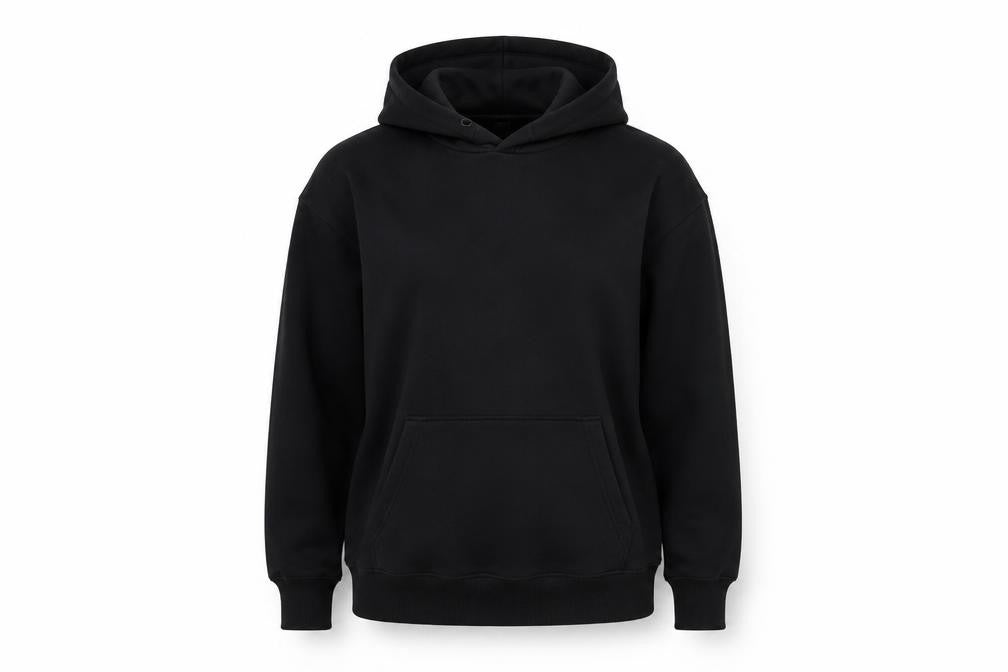 Zara Women Black Medium Pullover Hoodie Cotton Blend Casual