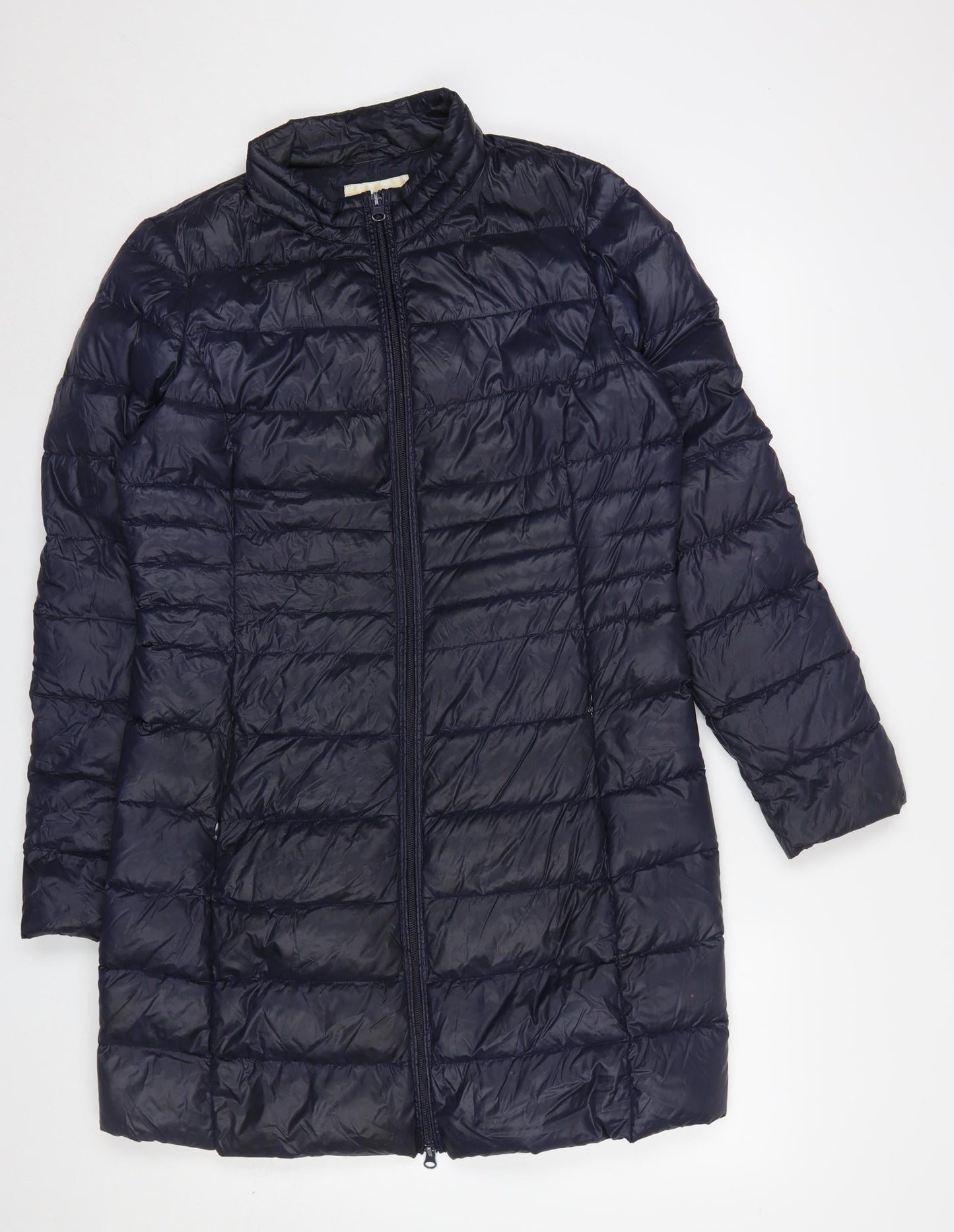 Paraphrase Womens Blue Long Puffer Coat Size 14 Nylon Down Jacket