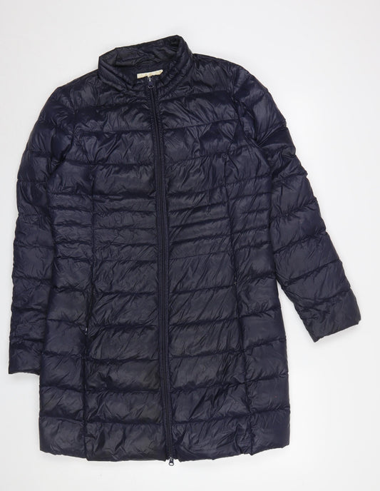 Paraphrase Womens Blue Long Puffer Coat Size 14 Nylon Down Jacket