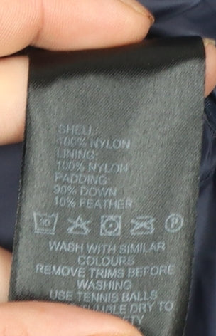 Paraphrase Womens Blue Long Puffer Coat Size 14 Nylon Down Jacket