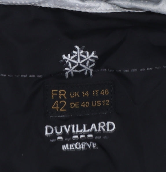 Duvillard Women Silver Hooded Down Puffer Jacket UK 14 Winter Ski Coat