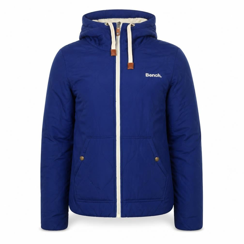 Bench Men's Blue XS Quilted Hooded Full Zip Casual Jacket