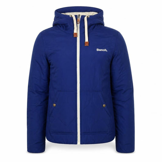 Bench Men's Blue XS Quilted Hooded Full Zip Casual Jacket