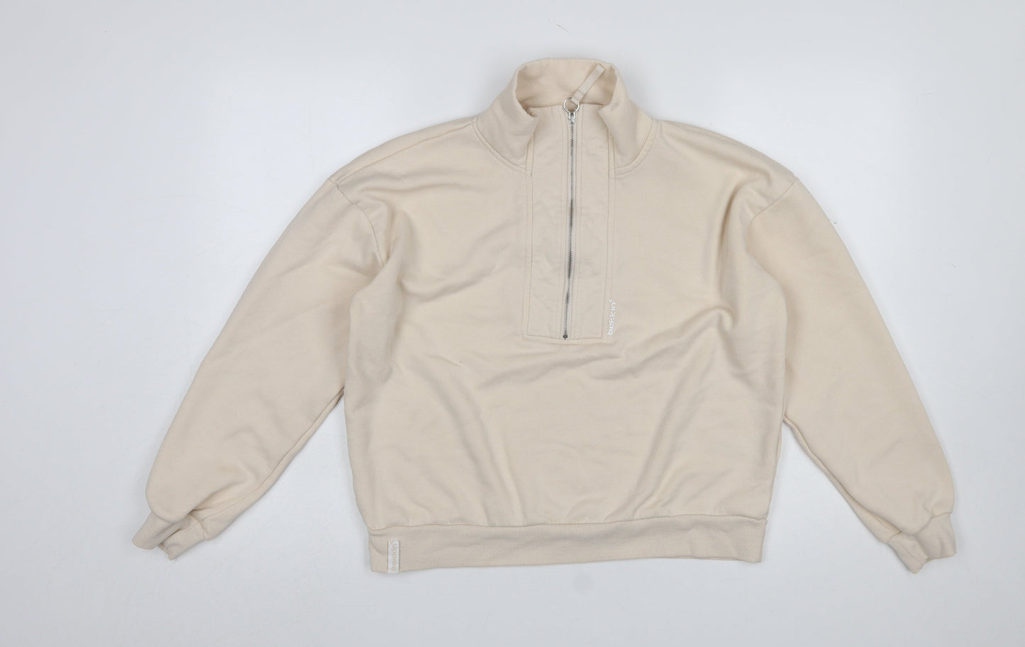 Bekkin Women's Beige 1/2 Zip Pullover Sweatshirt Size M