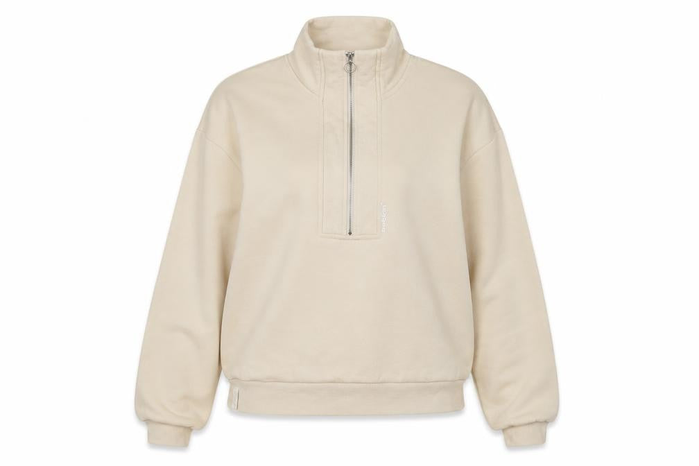 Bekkin Women's Beige 1/2 Zip Pullover Sweatshirt Size M