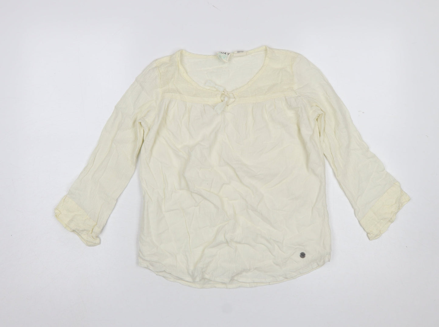 Roxy Girls Ivory Lightweight Cotton Tunic Blouse 12 Years