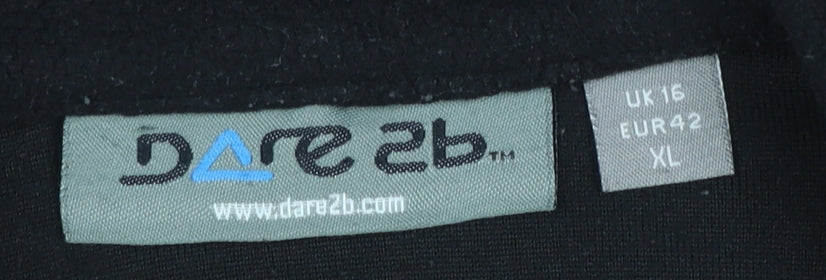 Dare 2b Women Black Fleece Pullover Sweatshirt UK 16 XL 1/2 Zip