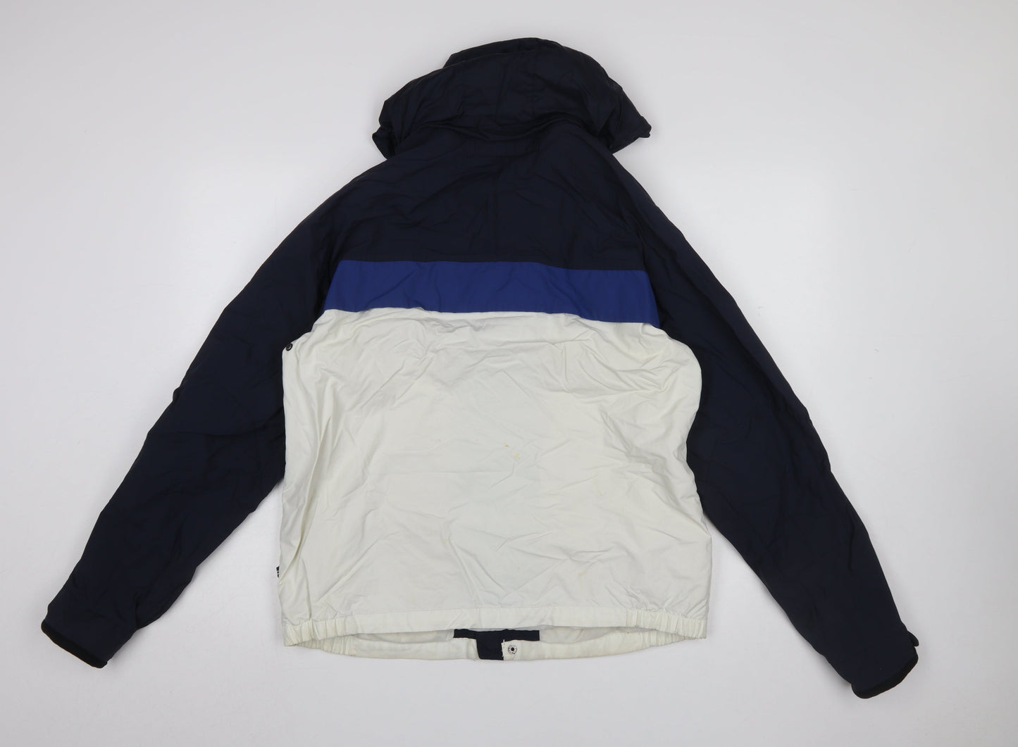Nautica Men’s Blue White Hooded Windbreaker Jacket M