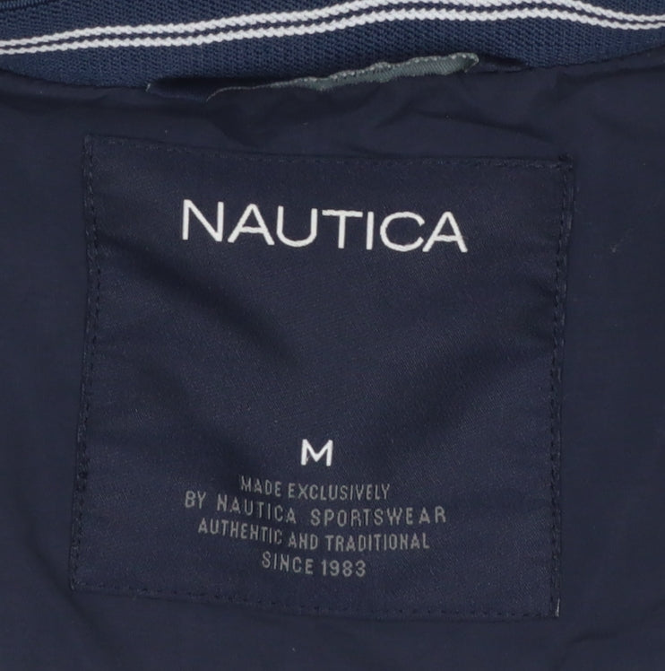 Nautica Men’s Blue White Hooded Windbreaker Jacket M