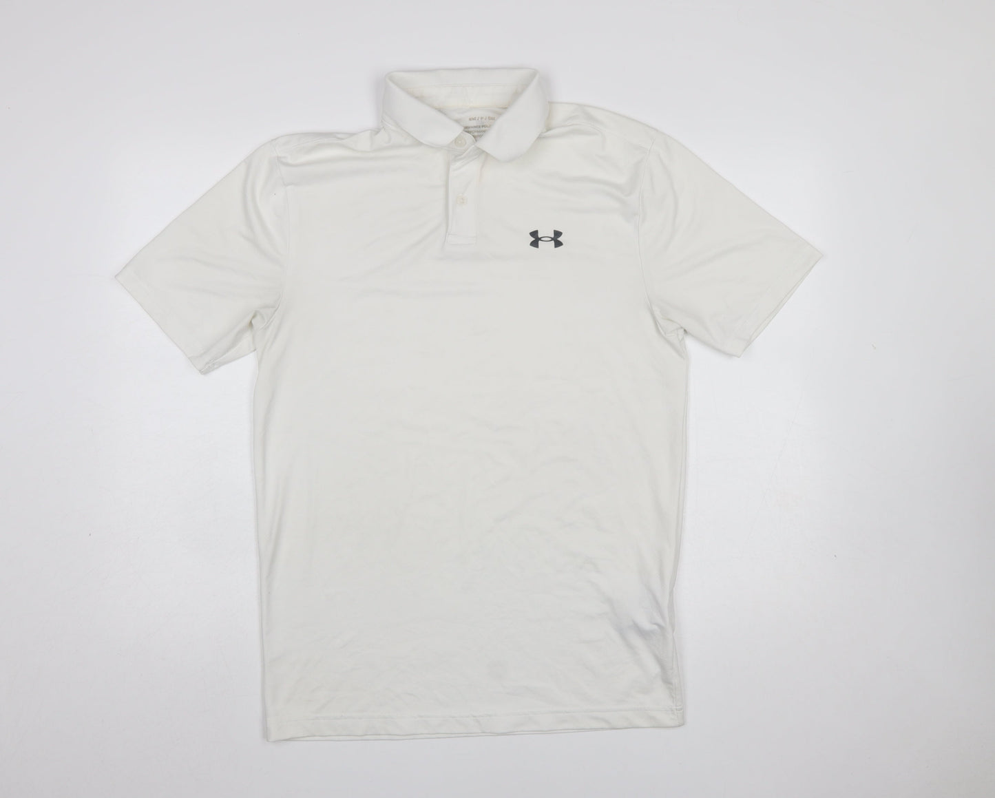 Under Armour Men's White Polo Shirt Small Regular Fit Performance