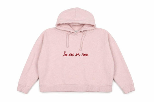 Maison Labiche Women Pink Embroidered Pullover Hoodie Size S