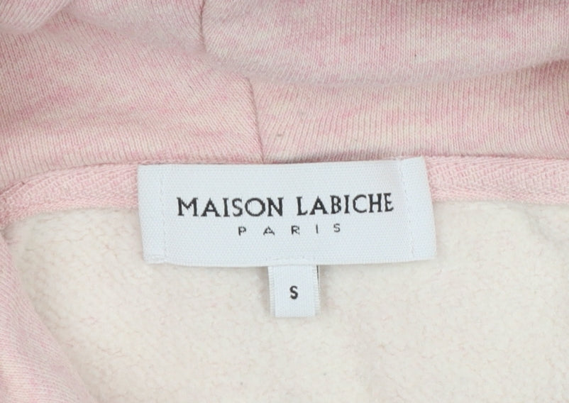 Maison Labiche Women Pink Embroidered Pullover Hoodie Size S