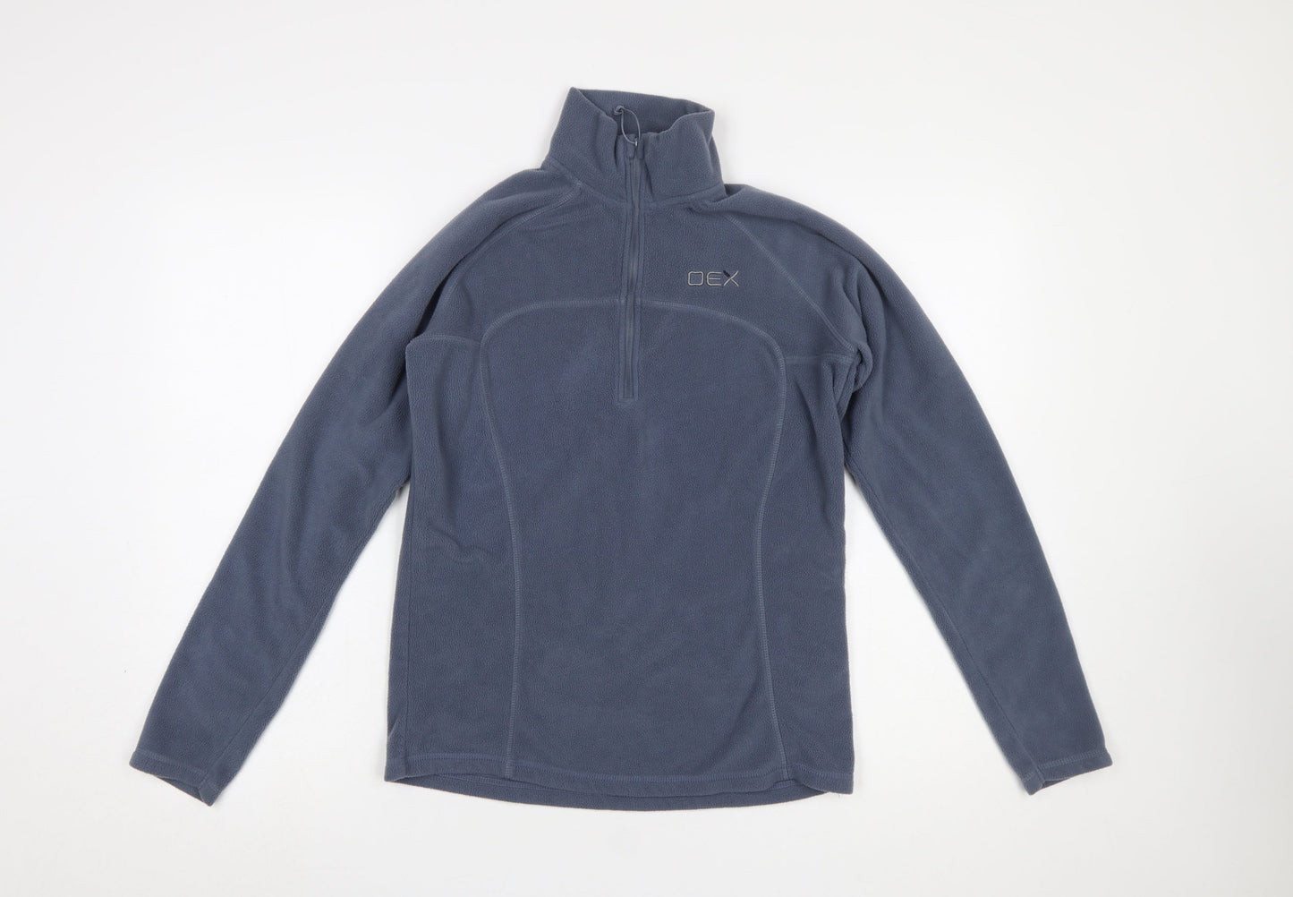OEX Women's Blue Fleece Pullover Sweatshirt UK 8 1/2 Zip Outdoor Top