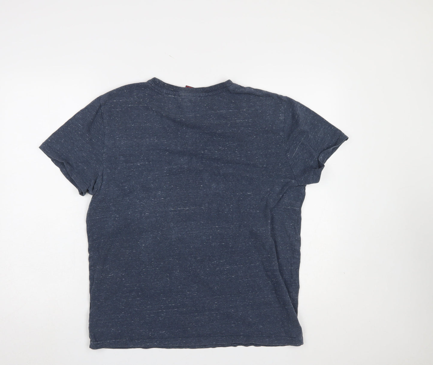 Superdry Men's Blue XL Crew Neck Cotton Logo T-Shirt