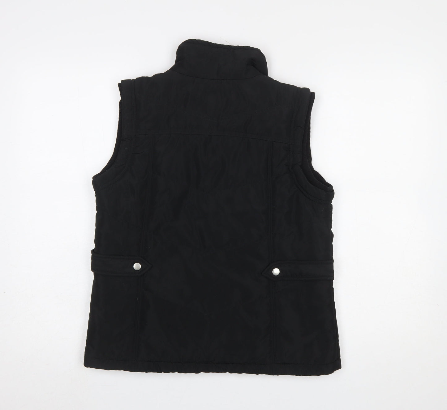 Sm Casual Women Black Size 12 Polyester Zip Waistcoat Bodywarmer