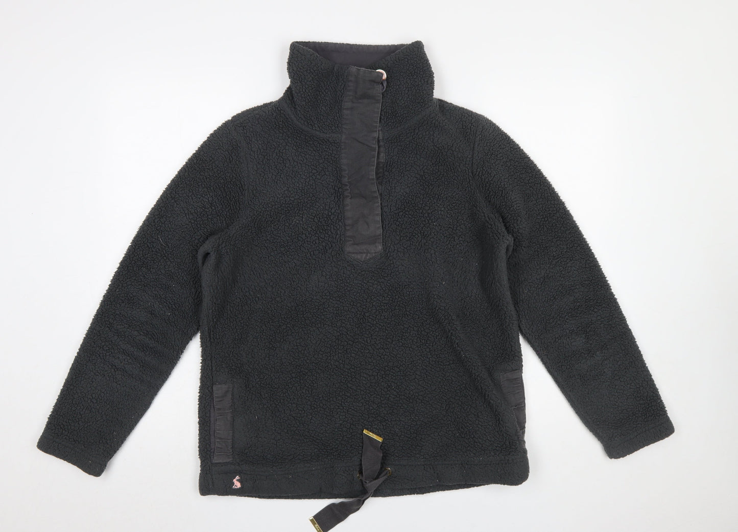 Joules Women Grey Fleece Pullover Sweatshirt Size 12 Warm Casual