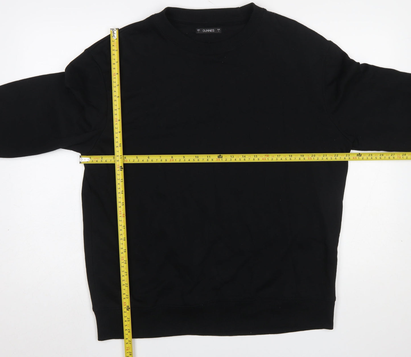 Dunnes Mens Black L Pullover Crew Neck Sweatshirt