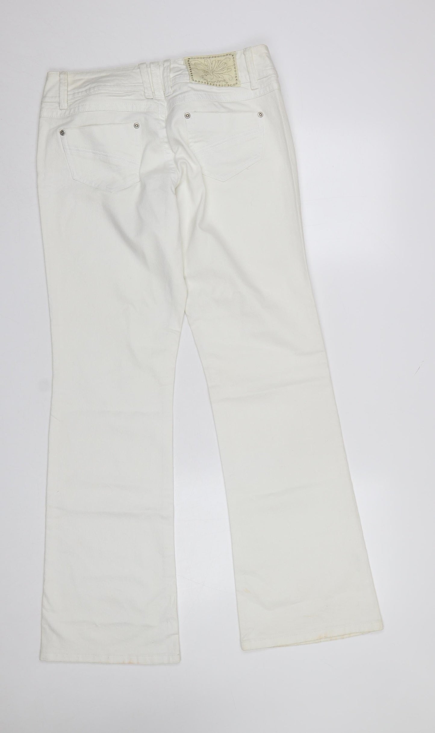 ICHI Women's White Straight Leg Jeans Size 32 Cotton Denim