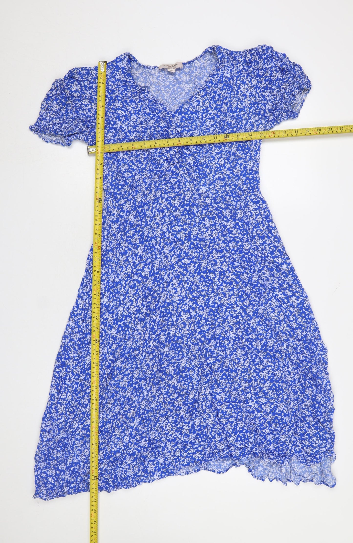 Emily & Me Women’s Blue Floral Midi Fit & Flare Dress Size 10
